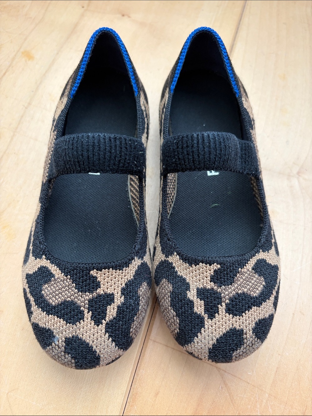 Rothy’s Kids Leopard Print Mary Jane Shoes - Black and Tan